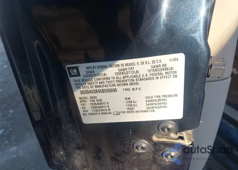 2005 Buick Rendezvous Cx from USA, damaged, VIN 3G5DA03E45S535099